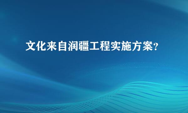 文化来自润疆工程实施方案？