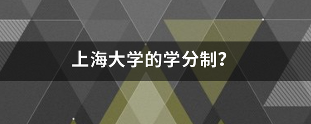 上海大来自学的学分制？