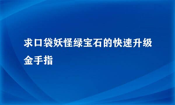 求口袋妖怪绿宝石的快速升级金手指