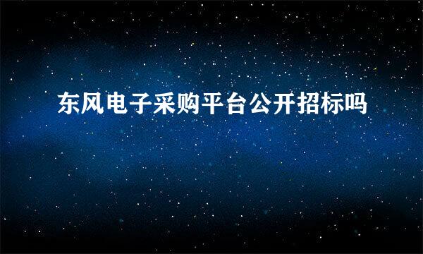 东风电子采购平台公开招标吗