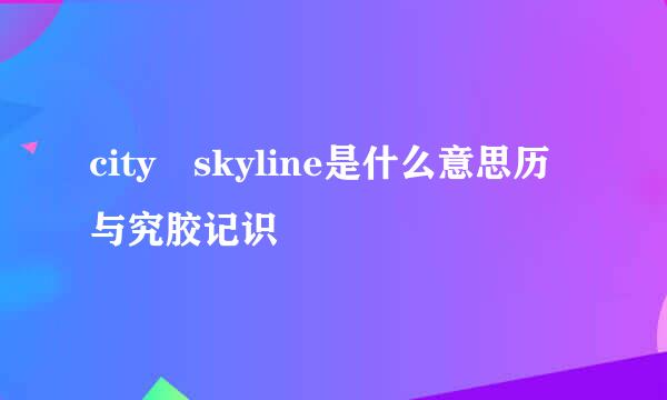 city skyline是什么意思历与究胶记识