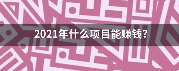 2021年什么项目能均赚钱？