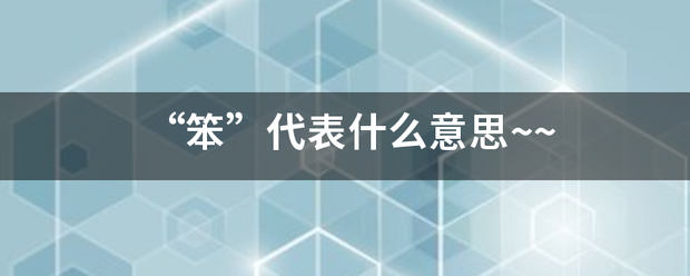 “笨”代表什么意思~~