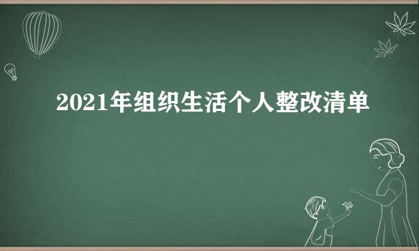 2021年组织生活个人整改清单