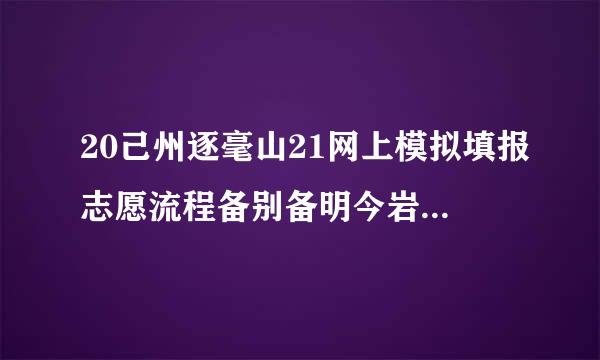 20己州逐毫山21网上模拟填报志愿流程备别备明今岩还员树伟是什么