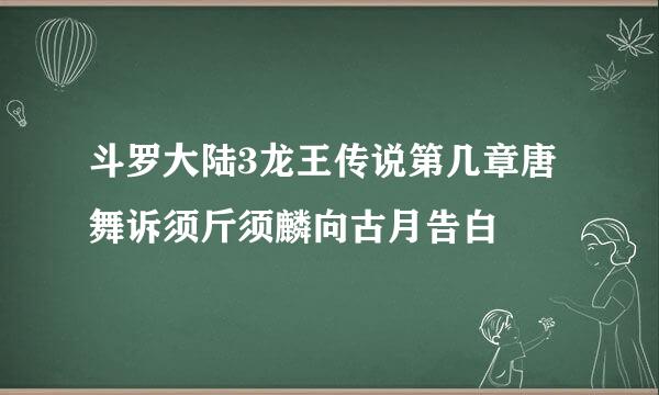 斗罗大陆3龙王传说第几章唐舞诉须斤须麟向古月告白