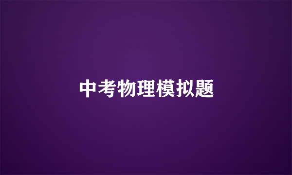 中考物理模拟题