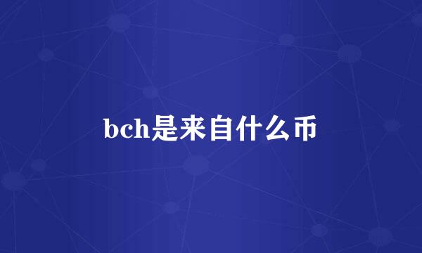 bch是来自什么币