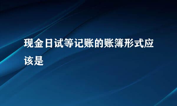 现金日试等记账的账簿形式应该是