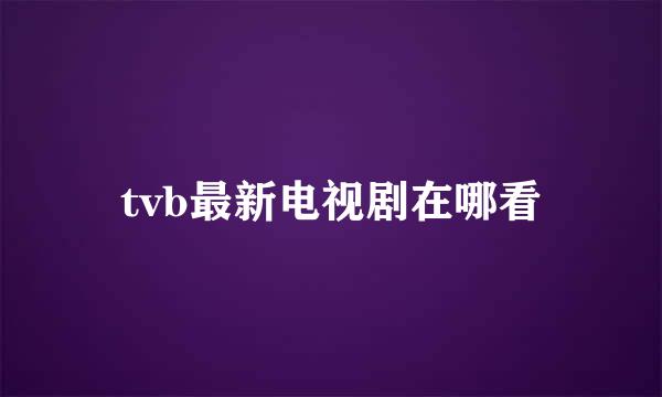 tvb最新电视剧在哪看