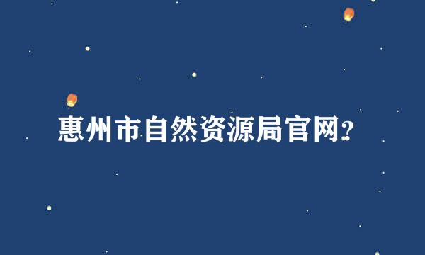 惠州市自然资源局官网？