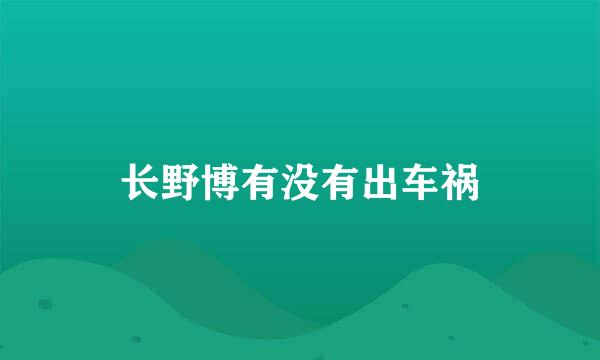 长野博有没有出车祸