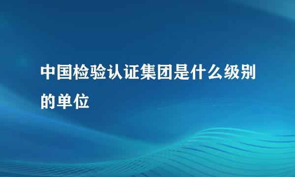 中国检验认证集团是什么级别的单位