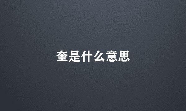 奎是什么意思