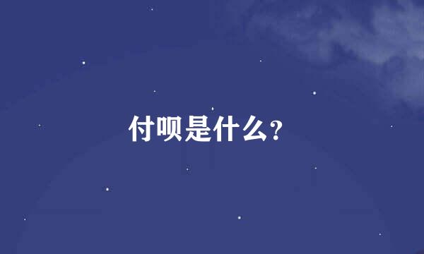 付呗是什么？