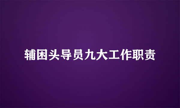 辅困头导员九大工作职责