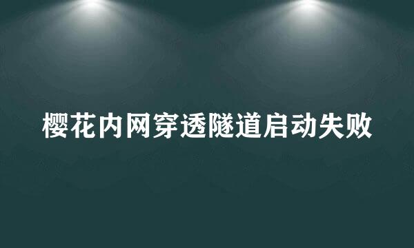 樱花内网穿透隧道启动失败