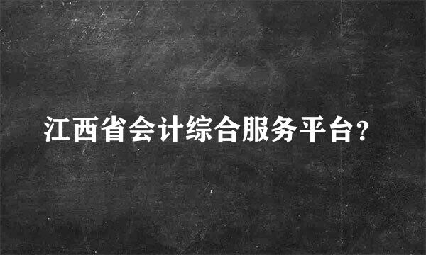 江西省会计综合服务平台？