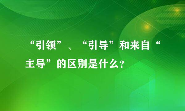 “引领”、“引导”和来自“主导”的区别是什么？