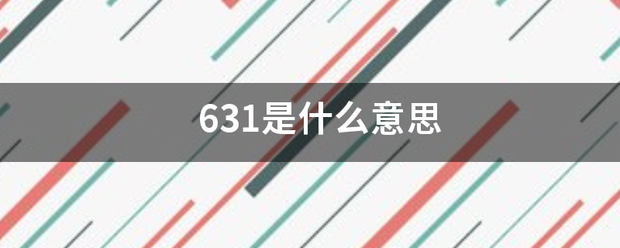 631是什么意思