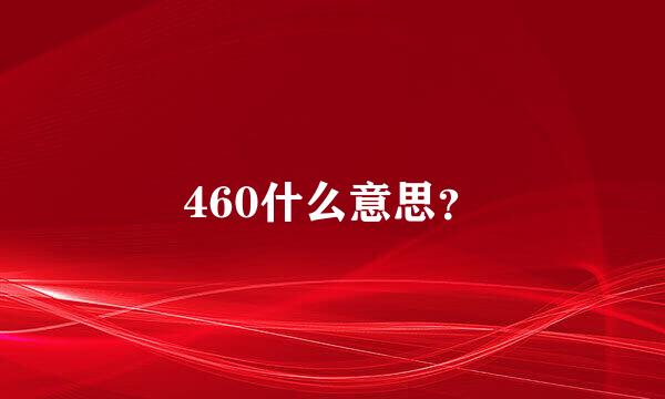 460什么意思？