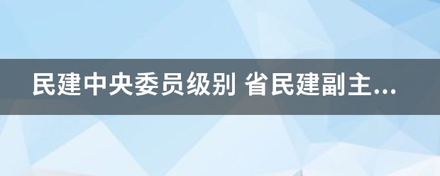 民建中央委员级别