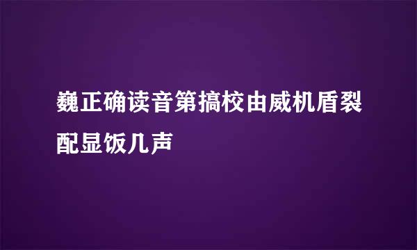 巍正确读音第搞校由威机盾裂配显饭几声