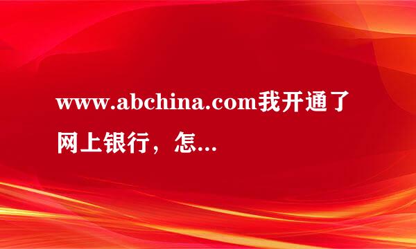 www.abchina.com我开通了网上银行，怎么查询余额