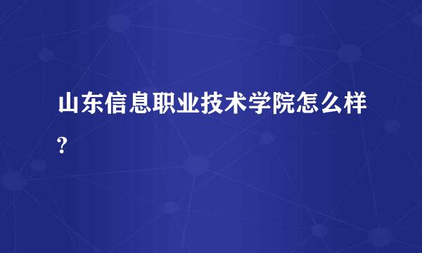 山东信息职业技术学院怎么样?