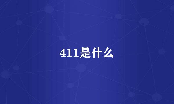 411是什么