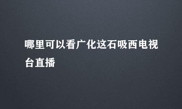 哪里可以看广化这石吸西电视台直播