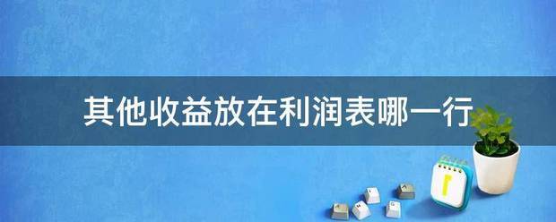 其他收益放在利润表哪一行