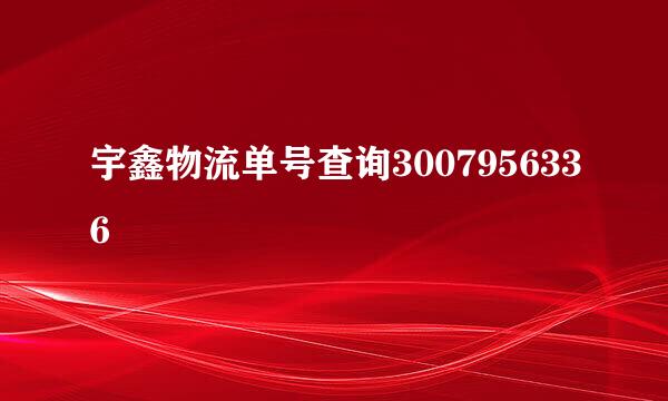 宇鑫物流单号查询3007956336