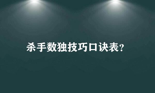 杀手数独技巧口诀表？