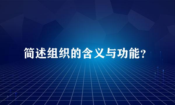 简述组织的含义与功能？