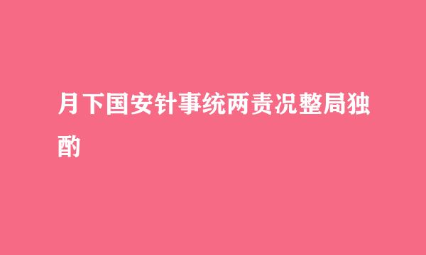 月下国安针事统两责况整局独酌