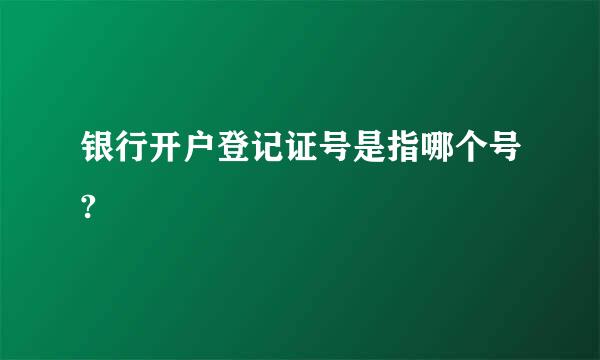 银行开户登记证号是指哪个号?