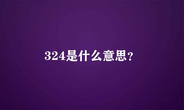 324是什么意思？