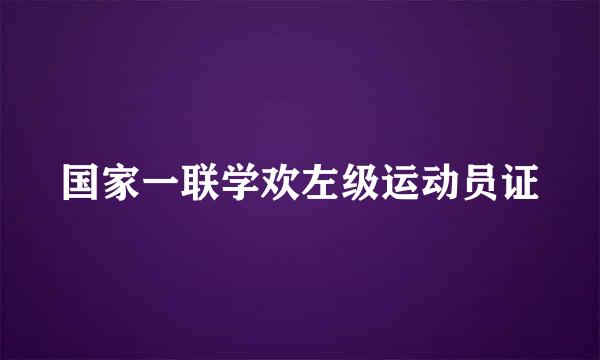 国家一联学欢左级运动员证