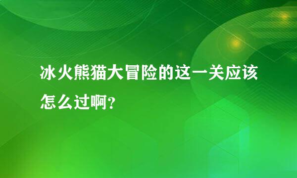 冰火熊猫大冒险的这一关应该怎么过啊？