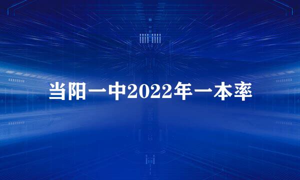 当阳一中2022年一本率