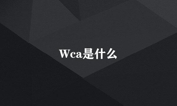 Wca是什么