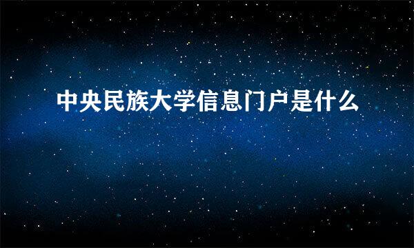 中央民族大学信息门户是什么