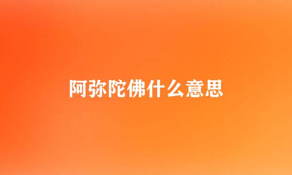 阿弥陀佛什么意思