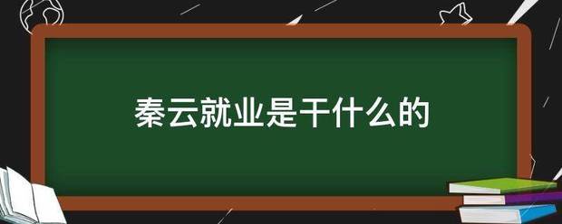 秦云就业是干什么的