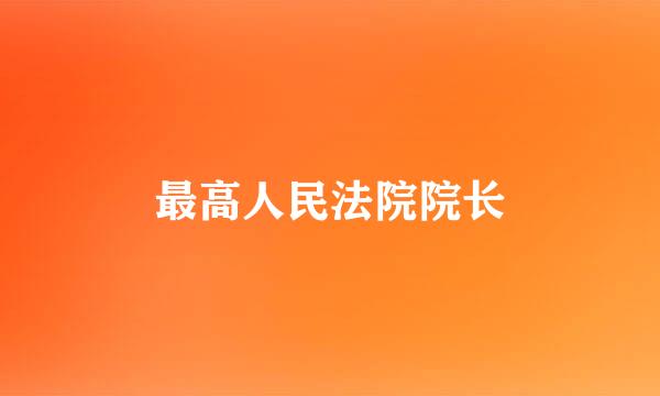 最高人民法院院长