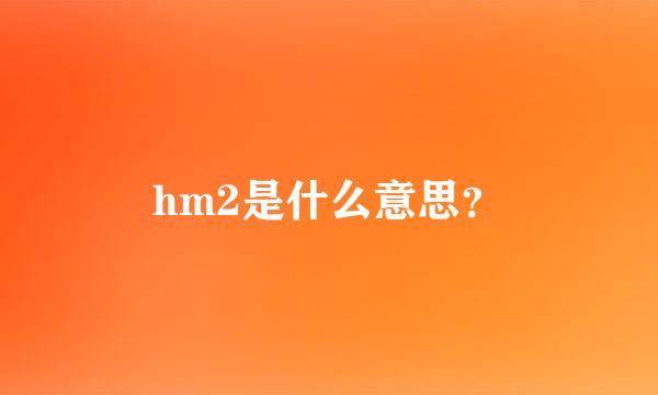 hm2是什么意思？