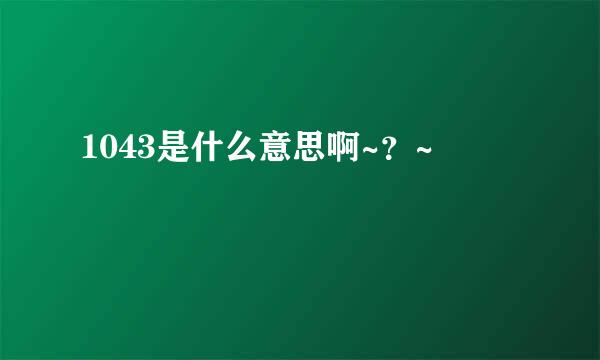 1043是什么意思啊~？~