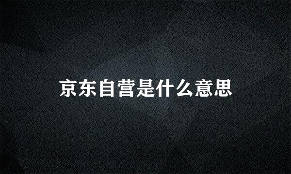 京东自营是什么意思