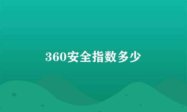 360安全指数多少